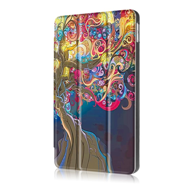 Pattern Printing Tri-fold Stand Leather Case for iPad 9.7 (2018) / 9.7 (2017) - Magic Tree-4