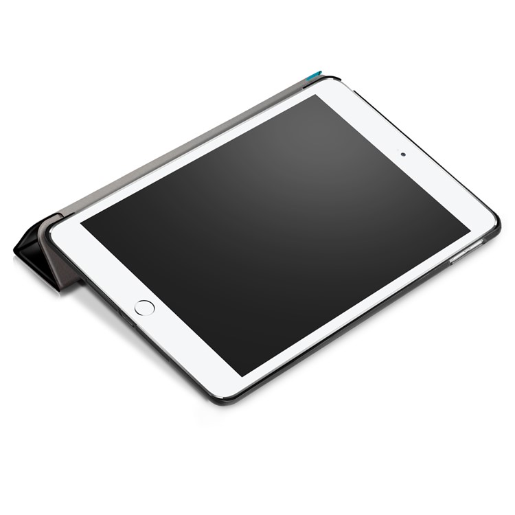 Pattern Printing Tri-fold Stand Leather Cover for iPad 9.7 (2018) / 9.7 (2017) - Flame Skeleton-7