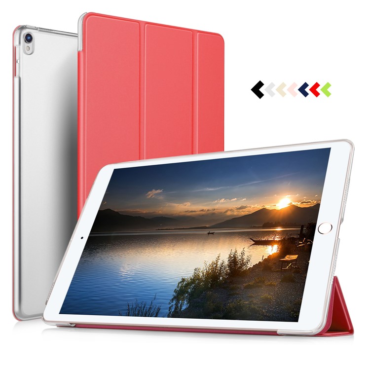 

Auto-wake/sleep Tri-fold Stand Protective Leather Case for iPad Pro 10.5 (2017) - Red