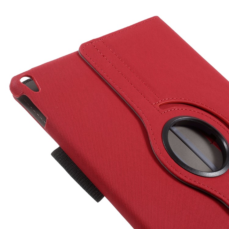 360 Degree Rotary Stand Leather Jeans Cloth Texture Tablet Case for iPad Pro 10.5-inch (2017) - Red-10