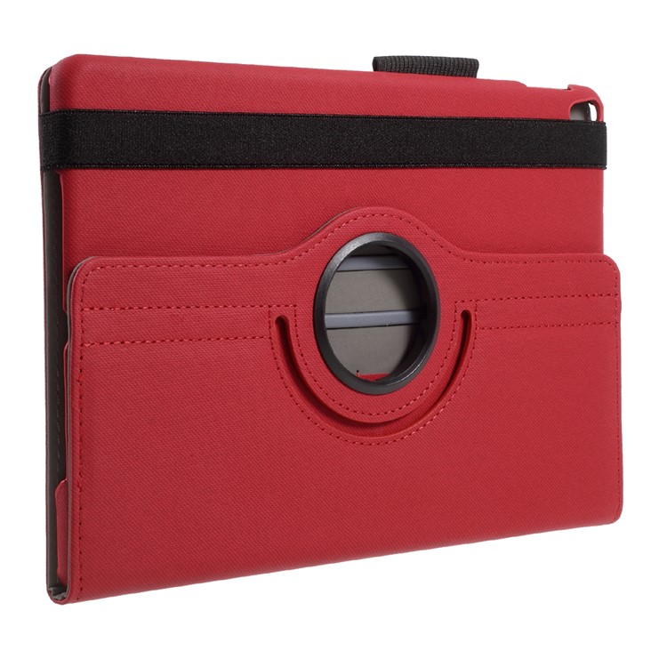 360 Degree Rotary Stand Leather Jeans Cloth Texture Tablet Case for iPad Pro 10.5-inch (2017) - Red-4