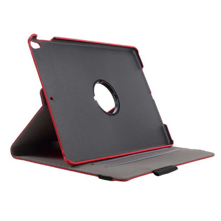 360 Degree Rotary Stand Leather Jeans Cloth Texture Tablet Case for iPad Pro 10.5-inch (2017) - Red-5