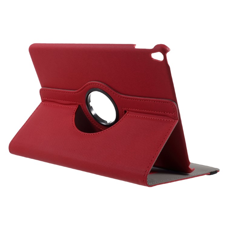 360 Degree Rotary Stand Leather Jeans Cloth Texture Tablet Case for iPad Pro 10.5-inch (2017) - Red-6