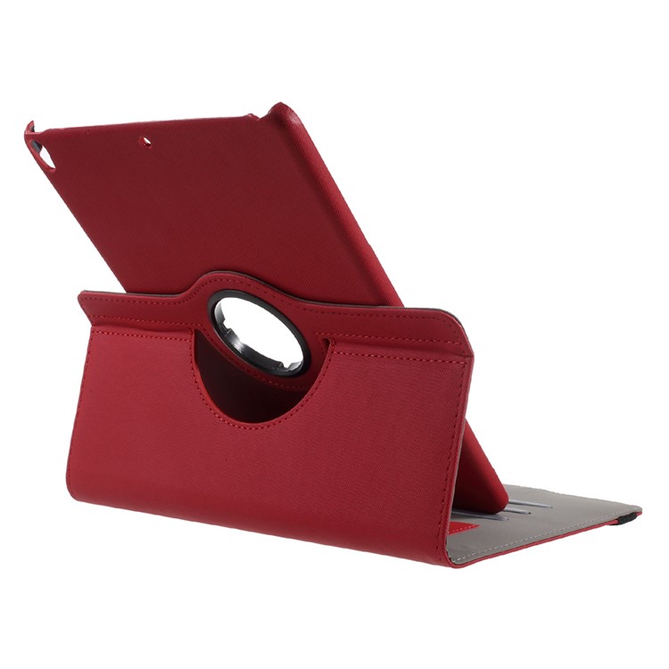 360 Degree Rotary Stand Leather Jeans Cloth Texture Tablet Case for iPad Pro 10.5-inch (2017) - Red-8