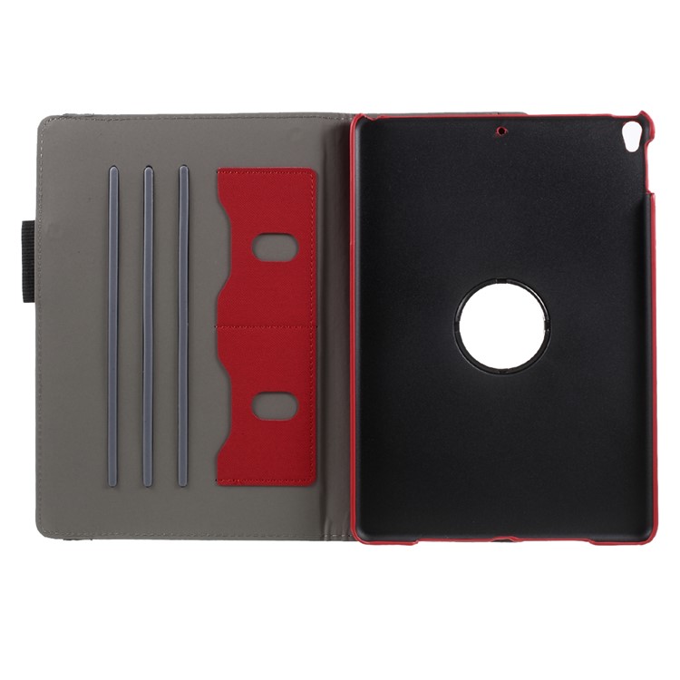 360 Degree Rotary Stand Leather Jeans Cloth Texture Tablet Case for iPad Pro 10.5-inch (2017) - Red-9