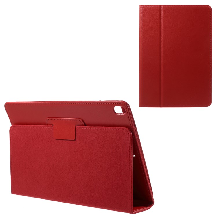 Litchi Texture Auto-wake/sleep Stand Protective Leather Cover for iPad Pro 10.5 (2017) - Red-1