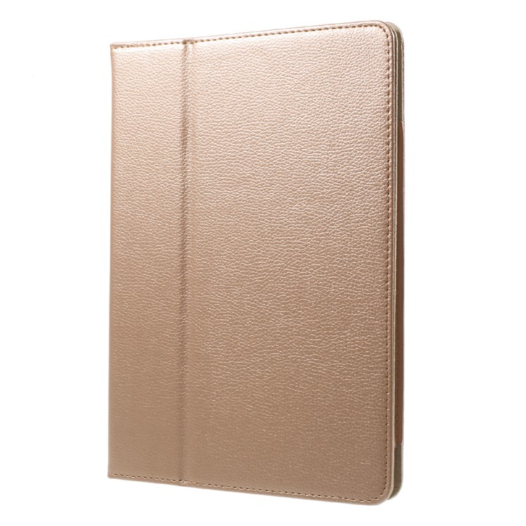 Litchi Skin auto-Wecken / schlafen Stehen Sie schützende intelligente lederne Abdeckung für iPad Pro 10.5(2017) - Aufgang Gold-3