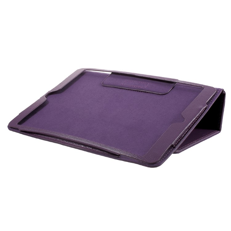 Folio Litchi Texture Auto-wake/sleep Stand Protective Leather Cover for iPad Air 10.5 (2019) / Pro 10.5 (2017) - Purple-5