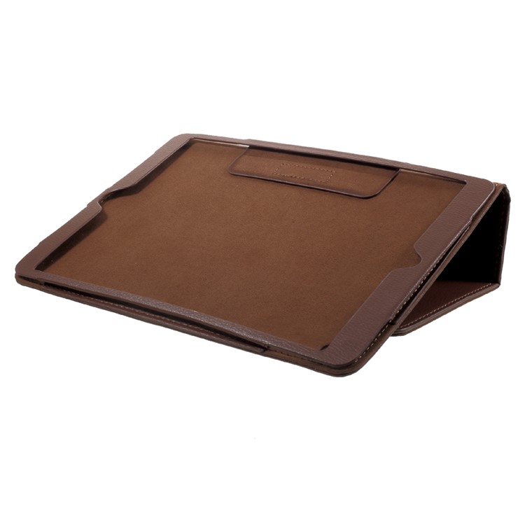 Folio Litchi Texture Auto-wake/sleep Stand Protective Leather Case for iPad Air 10.5 (2019) / Pro 10.5 (2017) - Brown-5
