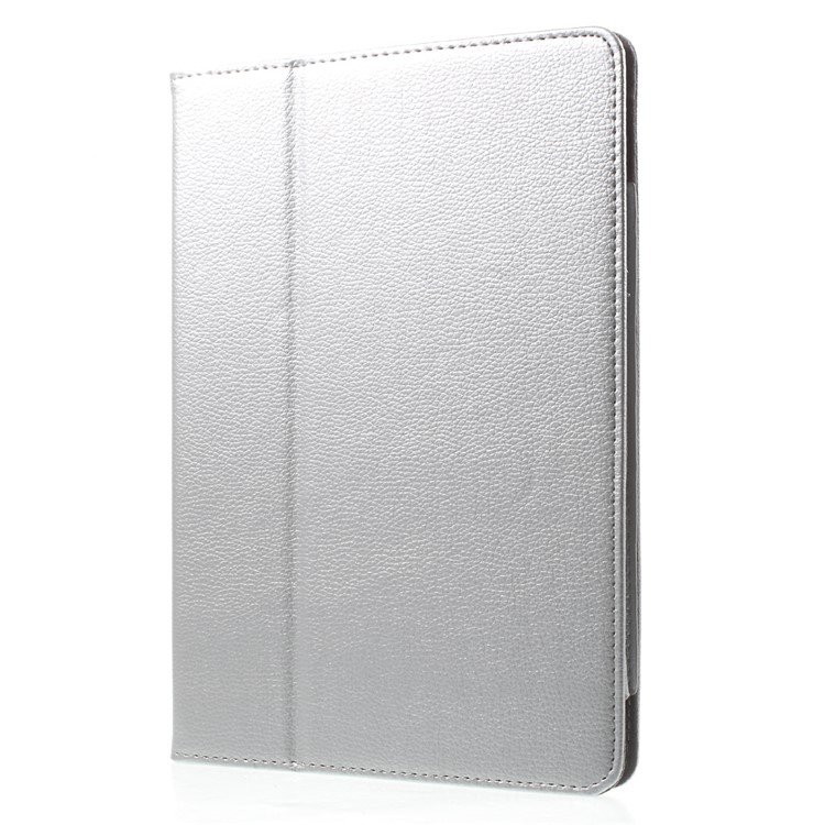 Folio Litchi Skin Auto-wake/sleep Stand Protective Leather Cover for iPad Air 10.5 (2019) / Pro 10.5 (2017) - Silver-2