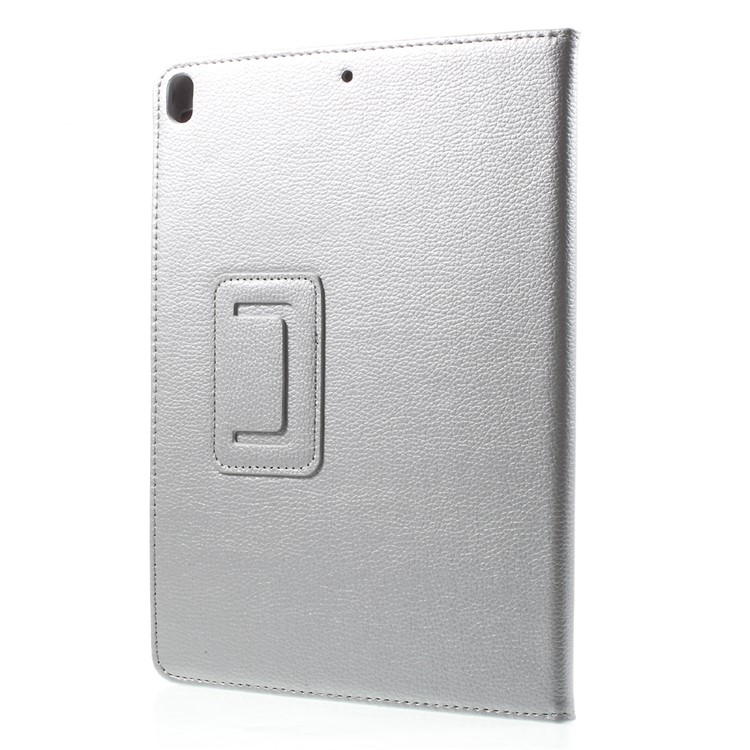 Folio Litchi Skin Auto-wake/sleep Stand Protective Leather Cover for iPad Air 10.5 (2019) / Pro 10.5 (2017) - Silver-3