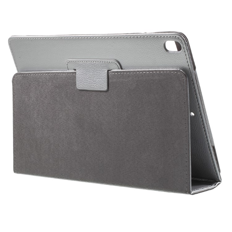 Folio Litchi Skin Auto-wake/sleep Stand Protective Leather Cover for iPad Air 10.5 (2019) / Pro 10.5 (2017) - Silver-4