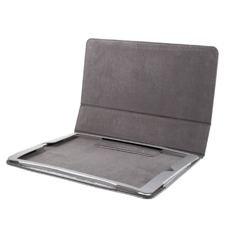 Folio Litchi Skin Auto-wake/sleep Stand Protective Leather Cover for iPad Air 10.5 (2019) / Pro 10.5 (2017) - Silver-6