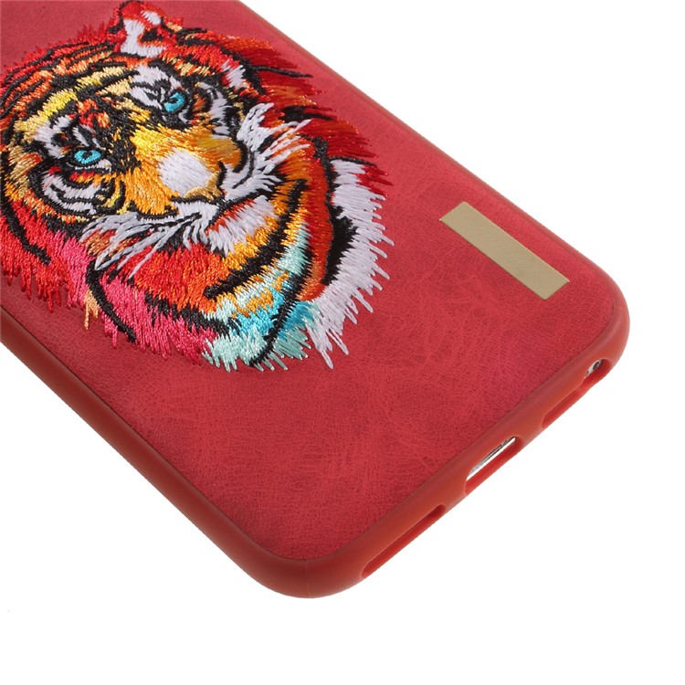 NIMMY Embroidery Luminous PU Leather Coated Hard Phone Case for iPhone 8 / iPhone 7 4.7 inch - Tiger-4