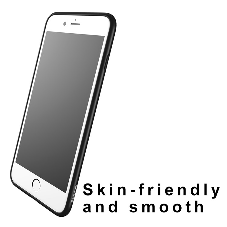 BASEUS Slim Soft TPU + PC Back Mirror Protective Case for iPhone 7 - Black-4