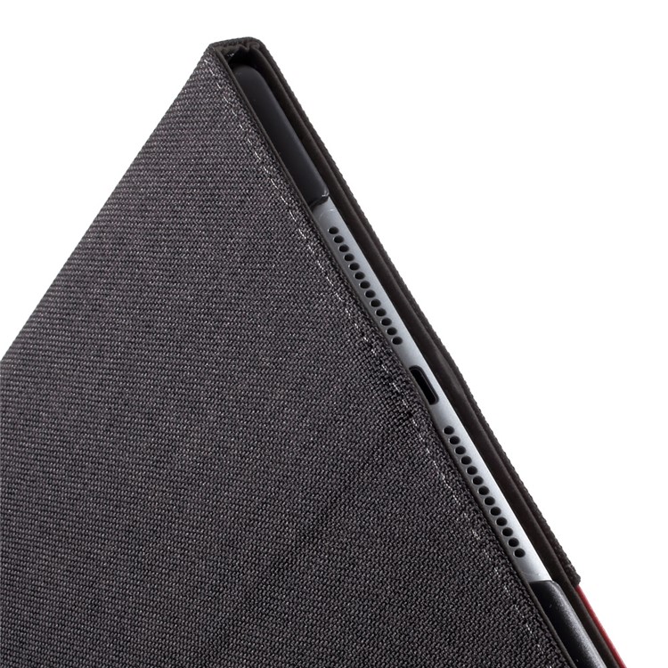 MUTURAL Contrast Color PU Leather Protection Case Shell with Stand for iPad 9.7 (2017) / iPad Pro 9.7 / Air 2 / Air - Black-10
