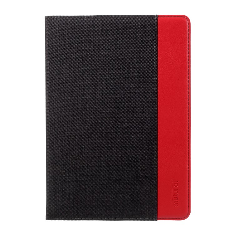 MUTURAL Contrast Color PU Leather Protection Case Shell with Stand for iPad 9.7 (2017) / iPad Pro 9.7 / Air 2 / Air - Black-3