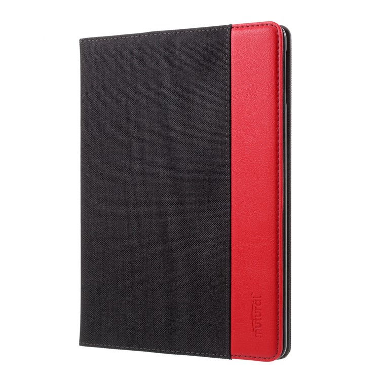 MUTURAL Contrast Color PU Leather Protection Case Shell with Stand for iPad 9.7 (2017) / iPad Pro 9.7 / Air 2 / Air - Black-5