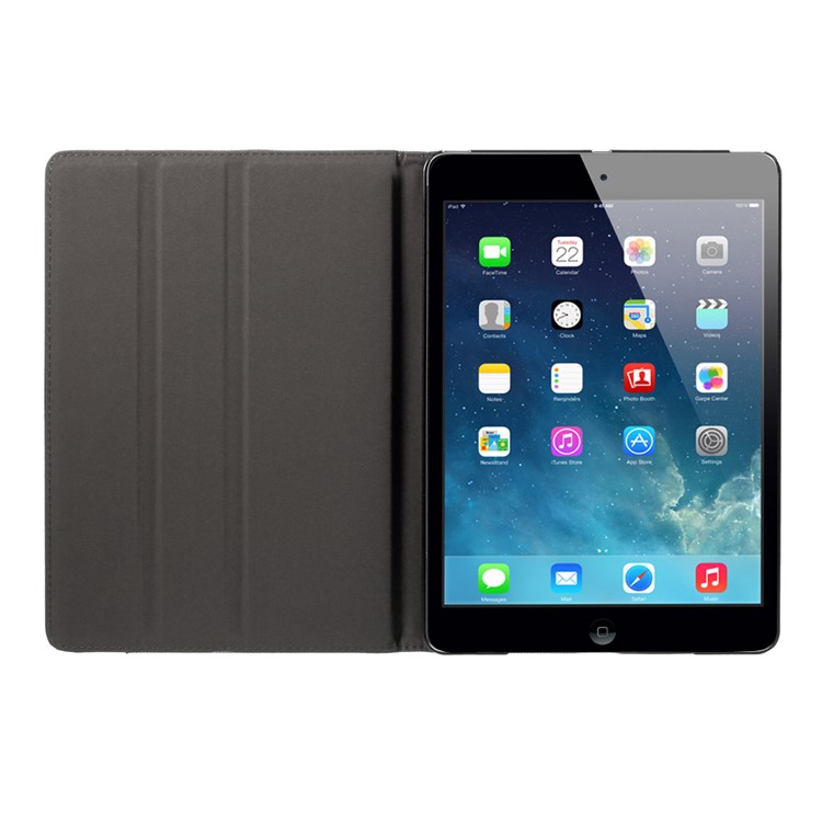 MUTURAL Contrast Color PU Leather Protection Case Shell with Stand for iPad 9.7 (2017) / iPad Pro 9.7 / Air 2 / Air - Black-7