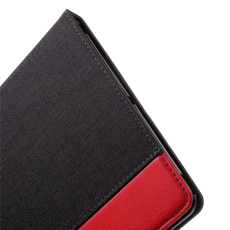 MUTURAL Contrast Color PU Leather Protection Case Shell with Stand for iPad 9.7 (2017) / iPad Pro 9.7 / Air 2 / Air - Black-8