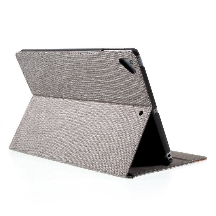 MUTURAL Contrast Color PU Leather Stand Shell for iPad 9.7 (2017) / iPad Pro 9.7 / Air 2 / Air - Light Grey-6
