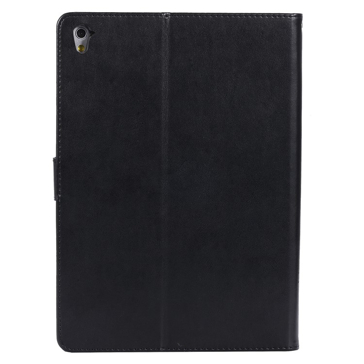 Smart Glittery Imprint Wallet Stand Leather Tablet Case for iPad 9.7 inch (2017) - Black-2