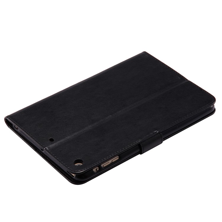 Auto-wake/sleep Glitter Imprinted Butterfly Flower Wallet Leather Case with Stand for iPad Mini 3 2 1 - Black-4