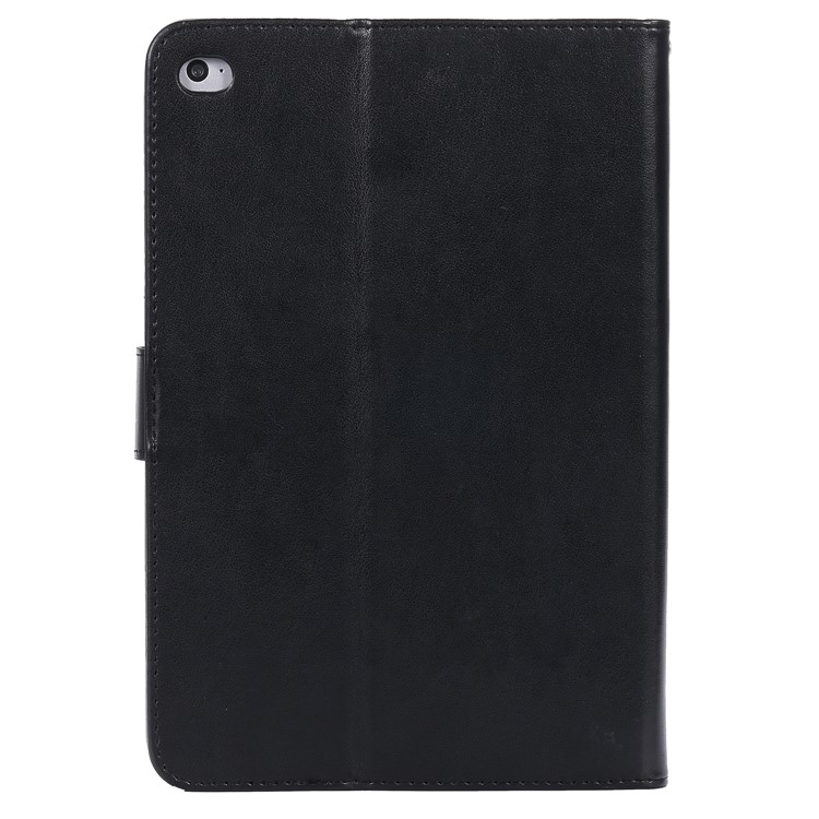 For iPad mini 4 Glittery Powder Imprint Butterfly Flower Leather Smart Shell for iPad mini 4 - Black-2