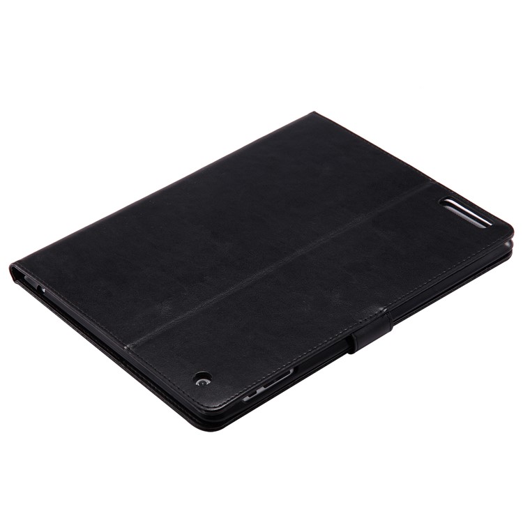 Auto-wake/sleep Glitter Imprinted Butterfly Flower Wallet Leather Case with Stand for iPad 2 / 3 / 4 - Black-4