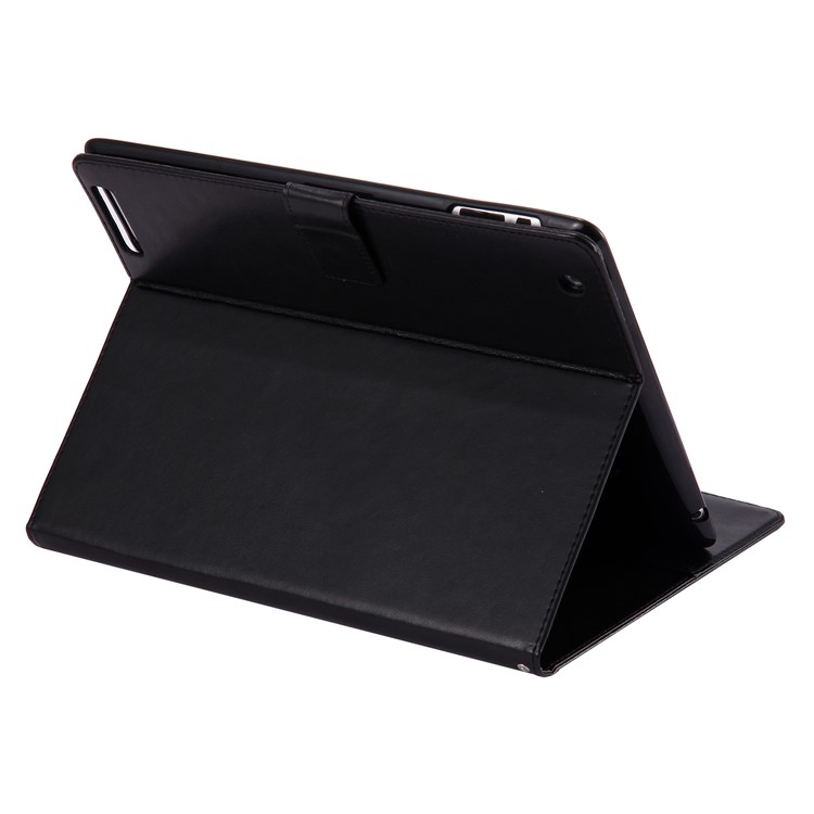 Auto-wake/sleep Glitter Imprinted Butterfly Flower Wallet Leather Case with Stand for iPad 2 / 3 / 4 - Black-5