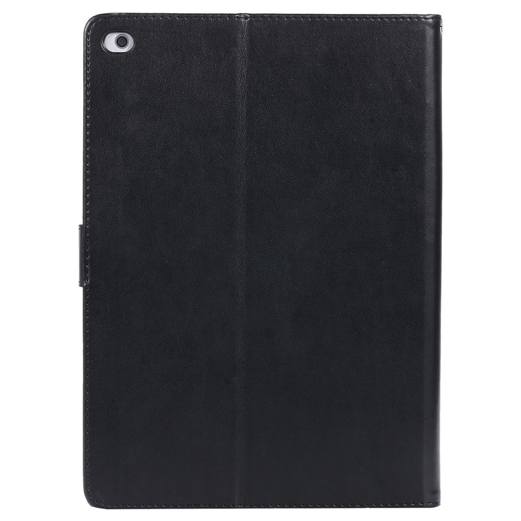 Auto-wake/sleep Glitter Imprinted Butterfly Flower Wallet Leather Case with Stand for iPad Air 2 - Black-2