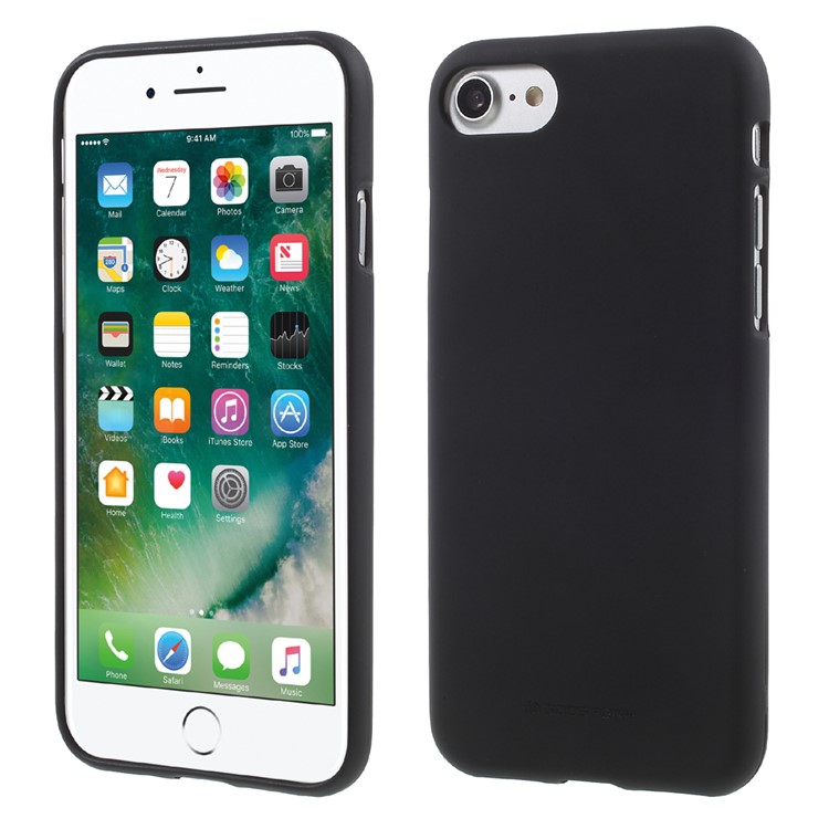 MERCURY GOOSPERY Matte Anti-fingerprint TPU Phone Case for iPhone 8 / 7 4.7 inch - Black-1