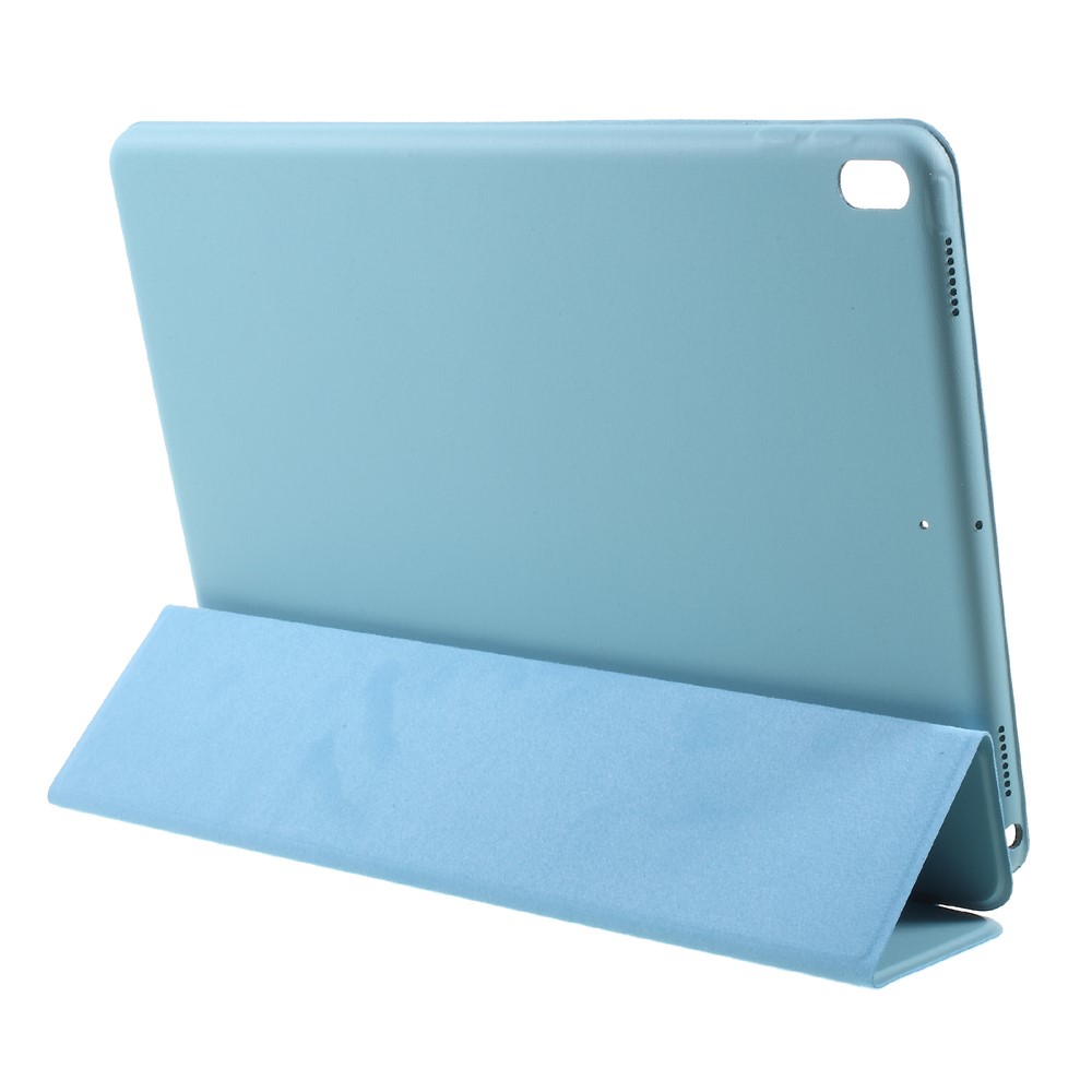 tri-Piega la cinghia di vibrazione del ridurre in pani del cuoio protettivo della protezione di sveglia automatica e di riposo per iPad pro 10.5(2017) - Bambina blu-4