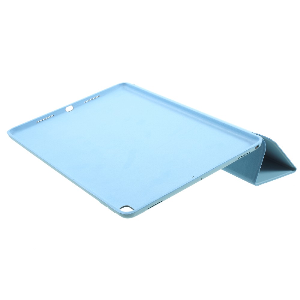 tri-Piega la cinghia di vibrazione del ridurre in pani del cuoio protettivo della protezione di sveglia automatica e di riposo per iPad pro 10.5(2017) - Bambina blu-5