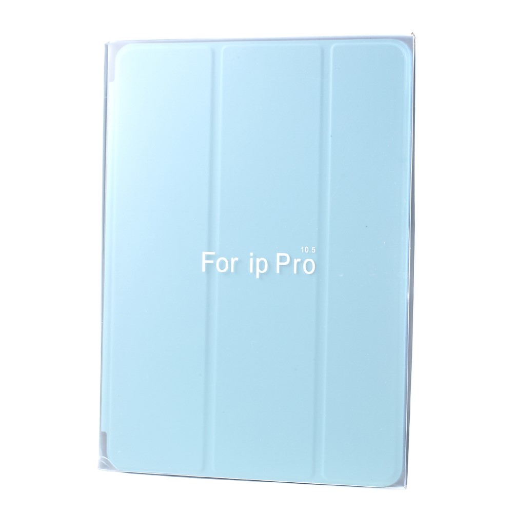 tri-Piega la cinghia di vibrazione del ridurre in pani del cuoio protettivo della protezione di sveglia automatica e di riposo per iPad pro 10.5(2017) - Bambina blu-7