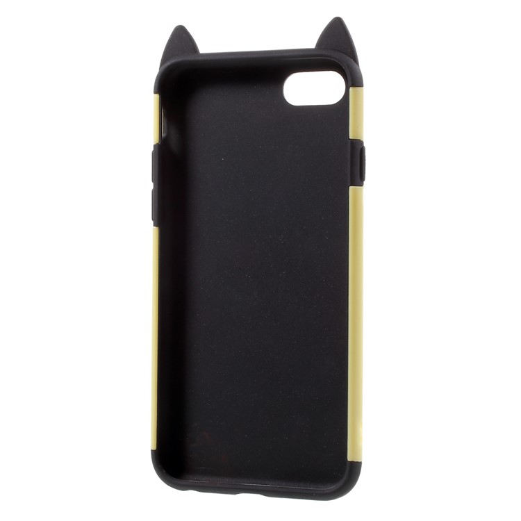 3D Bearded Cat PC+TPU Combo Mobile Cover with Ring Holder for iPhone 7 - Yellow-8
