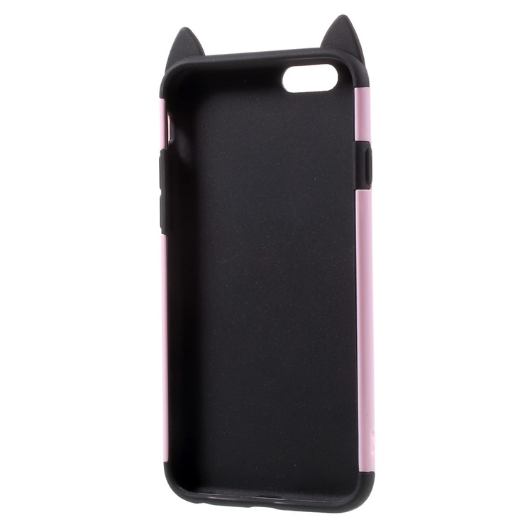 3D Bearded Cat PC+TPU Combo Mobile Shell with Ring Holder for iPhone 6 Plus / 6s Plus - Pink-10