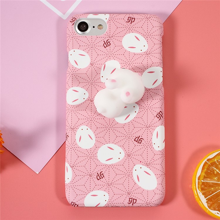3D Soft Silicone Rabbit Hard Plastic Case for iPhone 7-1