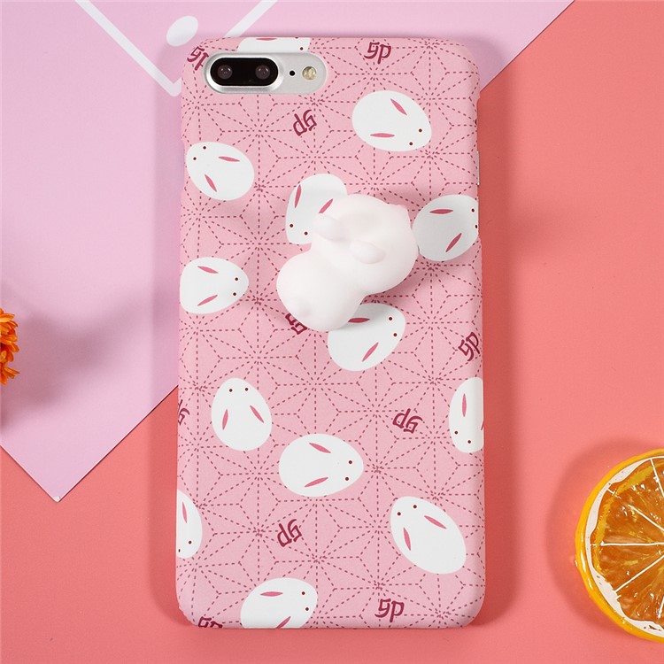 Squishy 3D Soft Silicone Rabbit Hard PC Case for iPhone 7 Plus-TVC-Mall.com