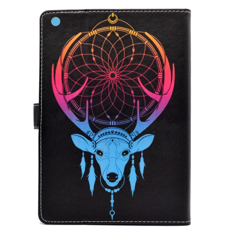 Pattern Printing Wallet Leather Case for iPad 9.7 (2017) - Dream Catcher and Deer Head-2