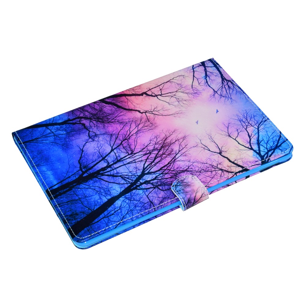 Card Holder Stand Patterned Leather Cover for iPad 9.7 (2018) / 9.7 (2017) - Birds Flying over the Woods-6