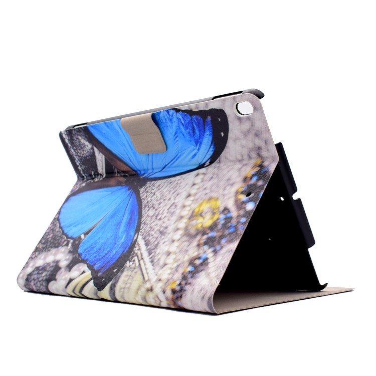 Pattern Printing PU Leather Flip Stand Cover Case for iPad Air 10.5 (2019) / Pro 10.5-inch (2017) - Blue Butterfly-3