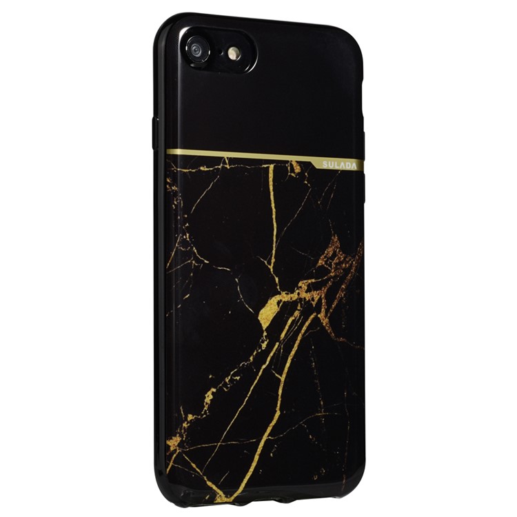 SULADA Marble IML / IMD TPU caso do telefone celular para iPhone 8 / 7 4.7 inch - negro-1