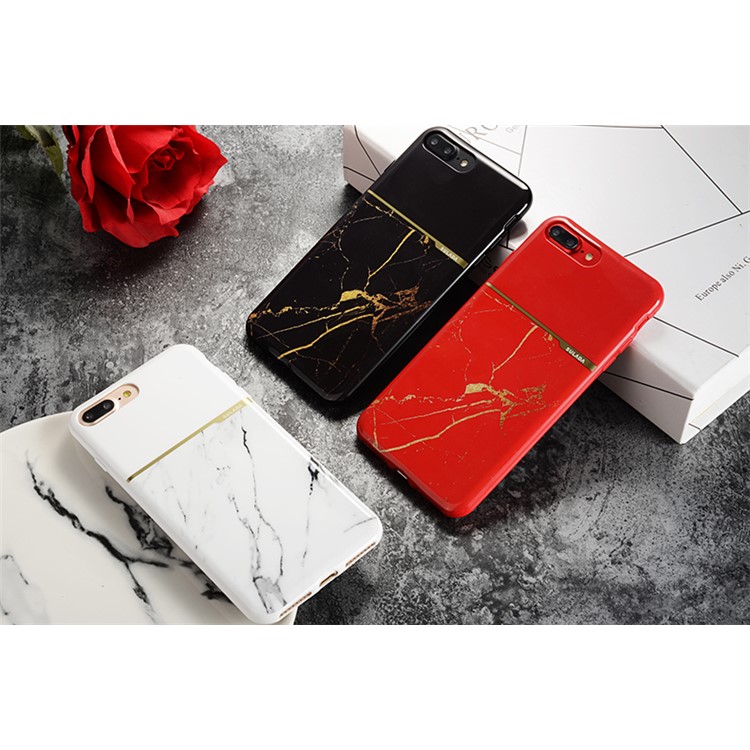 SULADA Glossy Marble Grain Protective TPU Back Case for iPhone 8 Plus / 7 Plus 5.5 inch - Black-3