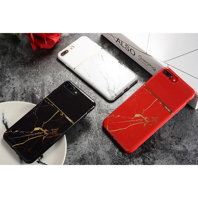 SULADA Glossy Marble Grain Protective TPU Back Case for iPhone 8 Plus / 7 Plus 5.5 inch - Black-4
