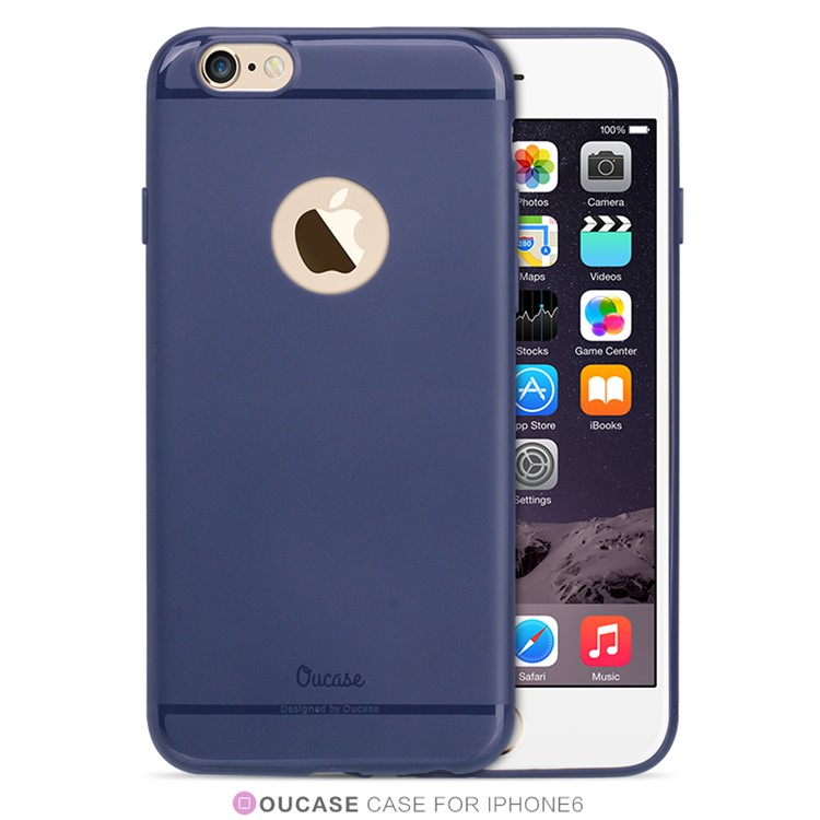 

OUCASE для iPhone 6с 6 прекрасные фрукты серии матовый мягкий силиконовый Телефон оболочки - Темно-Синий