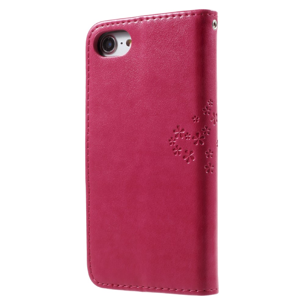 Imprint Tree Owl Magnetic Wallet PU Leather Stand Cover for iPhone 7 4.7 inch - Rose-3