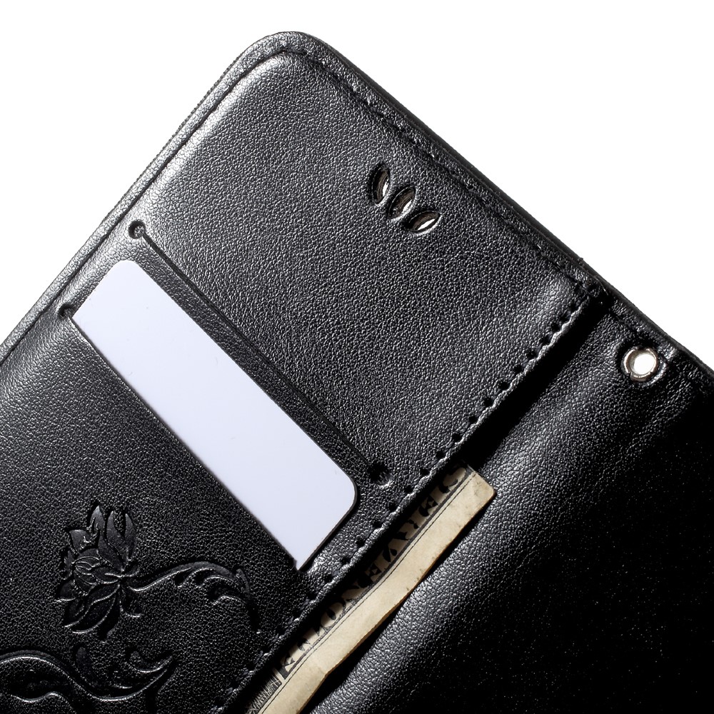 Imprint Butterfly Flower Magnetic Wallet PU Leather Stand Case for iPhone 8 / 7 4.7 inch - Black-7