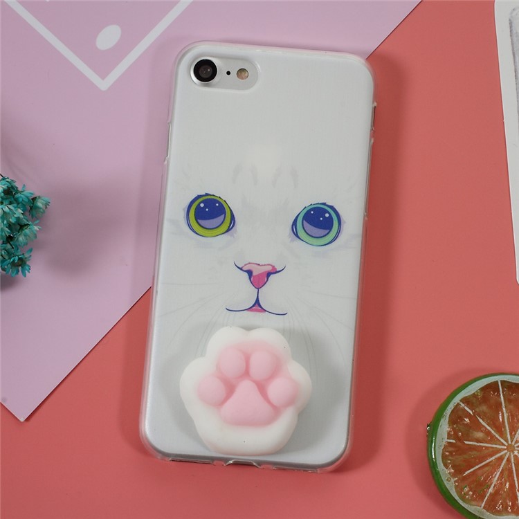 

Pinch Squishy 3D Silicone Cat Paw TPU Protection Case for iPhone 8 / 7 4.7 inch - Cat Pattern