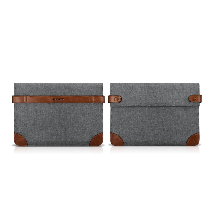 Bolsa de saco de luva de couro genuíno com tecido de estilo ICARER para iPad 9.7(2017), porte: 27.8x18.7x3CM-1